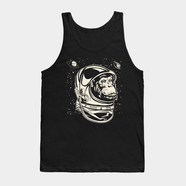 Space Astronaut Monkey Vintage Chimpanzee Traveler Tank Top by Blink_Imprints10